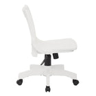 OSPHF Chaise de banquier de luxe sans accoudoirs, blanc  -Chaise de banquier deluxe avec siège en bois