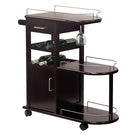 Winsome – Chariot de divertissement avec porte-verre, armoire et tiroir, espresso-Peut contenir jusqu’à 6 bouteilles de vin