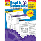Evan-Moor – Livre d’apprentissage « Read And Understand with Levelled Texts », 5e année, langue/lecture (EMC3445)-Jeunes de 10 à 11 ans, 5e année