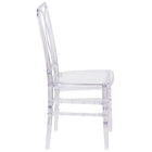Chaise empilable Flash Elegance couleur cristaux de glace avec dossier design du créateur-Quantité de pile: 10