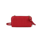 Portefeuille pour Téléphone à Bandoulière Tissé de Blocage d'Ellie Karla Hanson RFID, Rouge-Intérieure 1 poche zippée