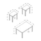Monarch Specialties - 7912P Ens De Tables - 3Pcs/Taupe Fonce-Garantie limitée de 1 an sur les pièces