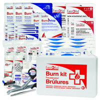 First Aid Central - Grande Trousse de Premiers Soins pour Brûlures - boîtier en plastique blanc-Contient une gamme complète de fournitures de premiers soins contre les brûlures