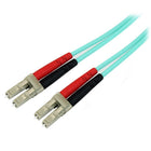 StarTech  Câble de raccordement à fibre optique 1M Lszh duplex 10 Go 50/125 multimode, aqua, Lc vers Lc-Convient aux installations aux codes de construction restrictifs, cote LSZH