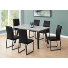 Monarch Specialties - 1136 Table A Manger - 36 po X 60 po /Gris/Metal Noir-Résistantes, les pattes de table offrent une touche contemporaine à la surface aspect bois