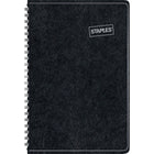 Agenda hebdomadaire non daté à reliure rigide Staple - noir - 8 po x 11 po - bilingue-12 mois :  janvier à décembre (non datés)