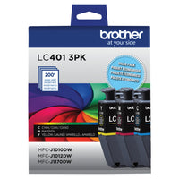 Brother - LC4013PKS Ensemble de 3 cartouches d’encre couleur à rendement standard d’origine-Qualité d’impression à jet d’encre couleur professionnelle sur laquelle vous pouvez toujours compter jusqu’à 200 pages par cartouche.
