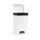Mistral − Poubelle iCanMC à pédale avec doublure amovible − 50 litres − blanc-Dotée d’une doublure amovible facile à nettoyer. Conception peu encombrante.