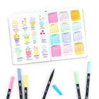 Tombow - Stylos à double pointe, couleurs pastel, paq./10-La pointe ogive crée des traits uniformes