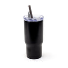 Gry Mattr - Tasse de voyage avec paille - 700 ml - Noir-Acier inoxydable