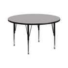 Flash Furniture – Table d’activités ronde de 42 po, dessus stratifié haute pression 1,25 po, pattes préscolaires réglables, gris-Stratifié gris