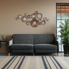 Futon Jasper avec matelas à ressorts - Tissu Gris-8