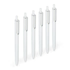 Poppin – Stylos gel luxe rétractables – blanc – paquet de 12-Taille de la pointe : 0.7mm