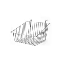Eddie's - Panier metallique incline Slatwall & Grid - 12 po l x 12 po H x 8 po P - Chrome - 3/paquet-Panier metallique pour murs à claire-voie et grilles