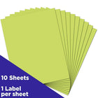 Jam Paper Étiquettes autocollantes pleine page Astrobright, 8 1/2 x 11 po, vert Terra, 10/paquet-Vert Terra