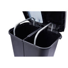 Step N' Sort - Poubelle double et poubelle de recyclage - 40 L -Noir-La pédale mains libres ouvre tout le couvercle