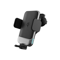 Powerology - Support de telephone Qi 10 W/7,5 W à capteur automatique - Noir-Support sur grille d'aeration