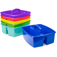 Storex grand caddy - couleurs assorties - paquet de 6-caddy divisé avec 2 grands compartiments