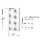 Azar Displays – Tableau mural à 1 côté avec panneau perforé, 20 x 8 po, vert, 2/paquet (770820-GRE)-1 côté