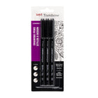 Tombow - Stylos pour le dessin, encre noire, paq./3-Les pointes durables résistent à une pression ferme sans se plier, ce qui garantit un débit d'encre régulier