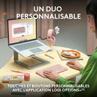 Logitech - Pebble 2 Combo, clavier et souris sans fil, discrets et portables, personnalisables, Logi Bolt, Bluetooth - Graphite-Vitesse et personnalisation: faites des recherches, des captures d'écran, etc. en un instant via les touches Fn, personnalisez les 10 touches Fn et le bouton central de la souris avec Logi Options+
