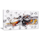 Designart – Toile étirée sur les bords, voiture exotique noire et orange (PT2628-32-16)-Impression