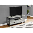 Monarch Specialties - 2871 Meuble Tv - 48 po L/Gris/Metal Noir-Dimensions du produit: 19,75 pouces H x 47,25 pouces L x 15,5 pouces P