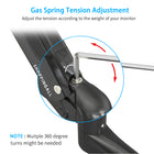 ShoppingAll - Support de bureau entièrement réglable à trois bras pour écran avec 2 bras pivotants - Noir-5