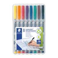 Staedtler - Lumocolor Marqueurs non permanents effaçables à l'eau - pointe fin - couleurs assorties - paquet de 8-Feutre, non permanent