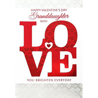 Rosedale Gold - Cartes de souhaits/Enveloppes - Joyeuse St-Valentin Petite-fille - 5-1/2 po x 8 po - paquet de 6-Imprimées sur un papier de qualité non couché