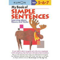Éditions Kumon - Cahiers d'exercices pédagogiques pour enfants, My Book Of Simple Sentences, 1re à 6e année-L'éducation des enfants