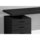 Monarch Specialties - 7645 Bureau 48 po L - Gris Moderne/Metal Noir/Face L/R-Restez organisé grâce aux tiroirs de rangement fermés et au tiroir classeur pratique avec barres de suspension, idéal pour ranger les documents importants et les articles de bureau.