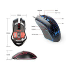 ONE-UP – Souris de jeu USB G5 E-Sports Ergonomics avec capteur Avago3050, ppp réglables et effets d'éclairage respirant-20 millions de clics pour les interrupteurs