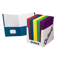 Oxford - Chemises scolaires à deux pochettes, 100/paquet (ESS50763)-Peut contenir 100 feuilles (50 par pochette) de format lettre