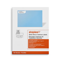 Staples - Étiquettes de retour blanches pour imprimantes jet d'encre/laser, 1/2" x 1-3/4", paq./8000-Créez des étiquettes personnalisées