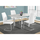 Monarch Specialties - 1119 Table A Manger - 36 po X 60/Gris Cimente/Metal Chrome-Dimensions : Rectangle de 59 larg. x 35 prof. x 30 haut. (po)