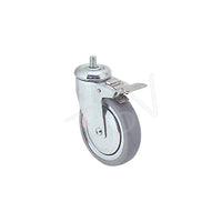 Colson – Roulette zinguée de 5 po (127 mm), roulette : pivotante avec frein, matériau : couronne ADV grise, Mi938 (Y580T-ECB-ST)-Diamètre de roue : 5 po (127 mm)