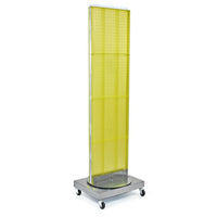 Azar Displays – Support de plancher autoportant à panneau perforé, 16 x 60 po, jaune (700253-YEL)-En panneau perforé
