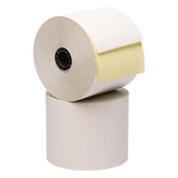 Domtar - rouleaux de papier - 2 1/4" x 3" - 100' - 2 ply - Paquet de 50-papier blanc sans carbone canari