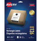 Avery - Étiquettes d'expédition laser/jet d'encre TrueBlock, blanches, 8-1/2 po L x 5-1/2 po l, paquet de 50, (8126)-Étiquette permanente