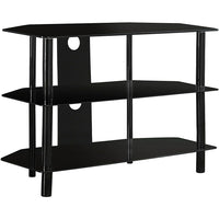 Monarch Specialties - 2506 Meuble Tv - 36 po L/Metal Noir Et Verre Trempe Noir-Finis noir métallique en verre trempé réfléchissant
