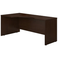 Bush® - Module de coin gauche de la collection Westfield, fini cerisier Mocha-Peut servir de bahut ou de retour, accepte une tablette pour clavier et présente un système de gestion des fils