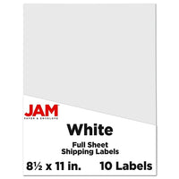 JAM Paper - Étiquettes autocollantes pleine page, 8 1/2 x 11 po, blanc, 3 packs de 10 étiquettes-Dimensions : 8,5 po x 11 po