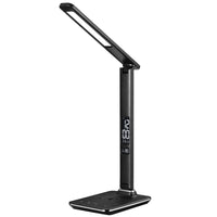 Sheffield Home - T-Bar Lampe LED à Chargement Sans Fil Avec Affichage du Calendrier LCD - Noir-Lampe De Travail à LED