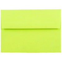 JAM Paper Enveloppes à fermeture gommée Brite Hue, format livret, 4 3/4 x 6 1/2 po, vert lime éclatant, paq./100-Vert lime