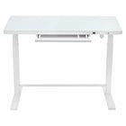 Uncaged Ergonomics - Bureau assis/debout électrique à hauteur réglable Rise Up - Blanc-Plage de hauteur : 27-46,3"