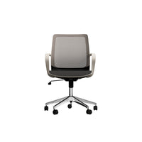 CB Office Workex Mesh Office Chair With Polished Aluminun Base - White-Dossier en filet respirant classique et siège en tissu respirant