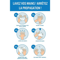 Autocollant Mark Maker Français Vinyle adhésif repositionnable pour vitre - Lavez Vos Mains! Arretez La Diffusion!-Autocollant autocollant français face adhésive