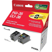 Canon - Cartouches d'encre PGI-35/CLI-36 noir/couleur, paquet économique (1509B011)-Comprend une cartouche d’encre noire PGI-35 et une cartouche d’encre couleur CLI-36