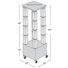 Azar Displays – Présentoir de sol à tours perforées, base tournante, 20 L x 64 H x 20 P (po), violet translucide (700228-PUR)-Hauteur totale de 64 po